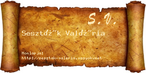 Seszták Valéria névjegykártya